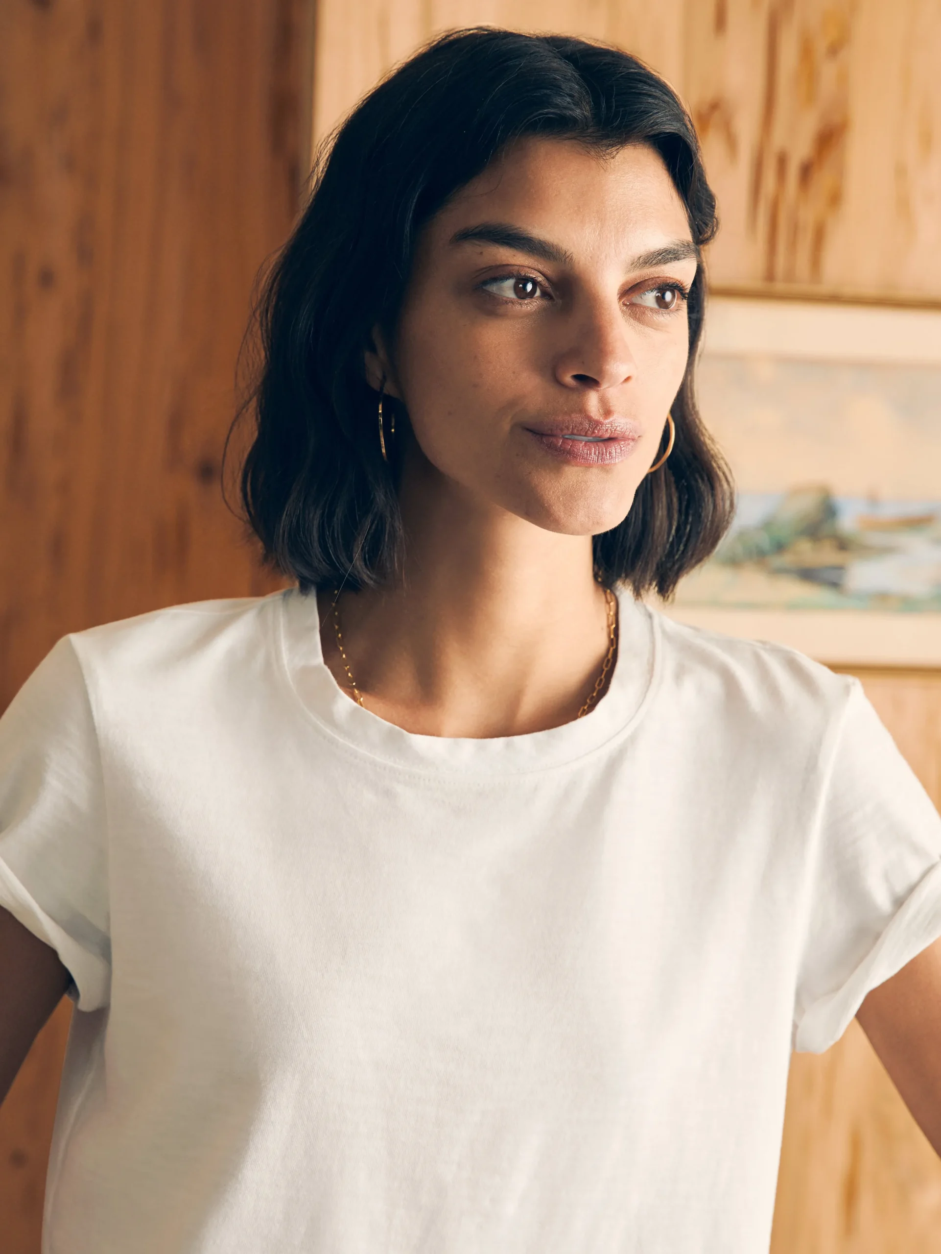 T-Shirts^Faherty Brand Sunwashed Cropped Crew Tee - White