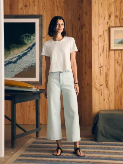 T-Shirts^Faherty Brand Sunwashed Cropped Crew Tee - White