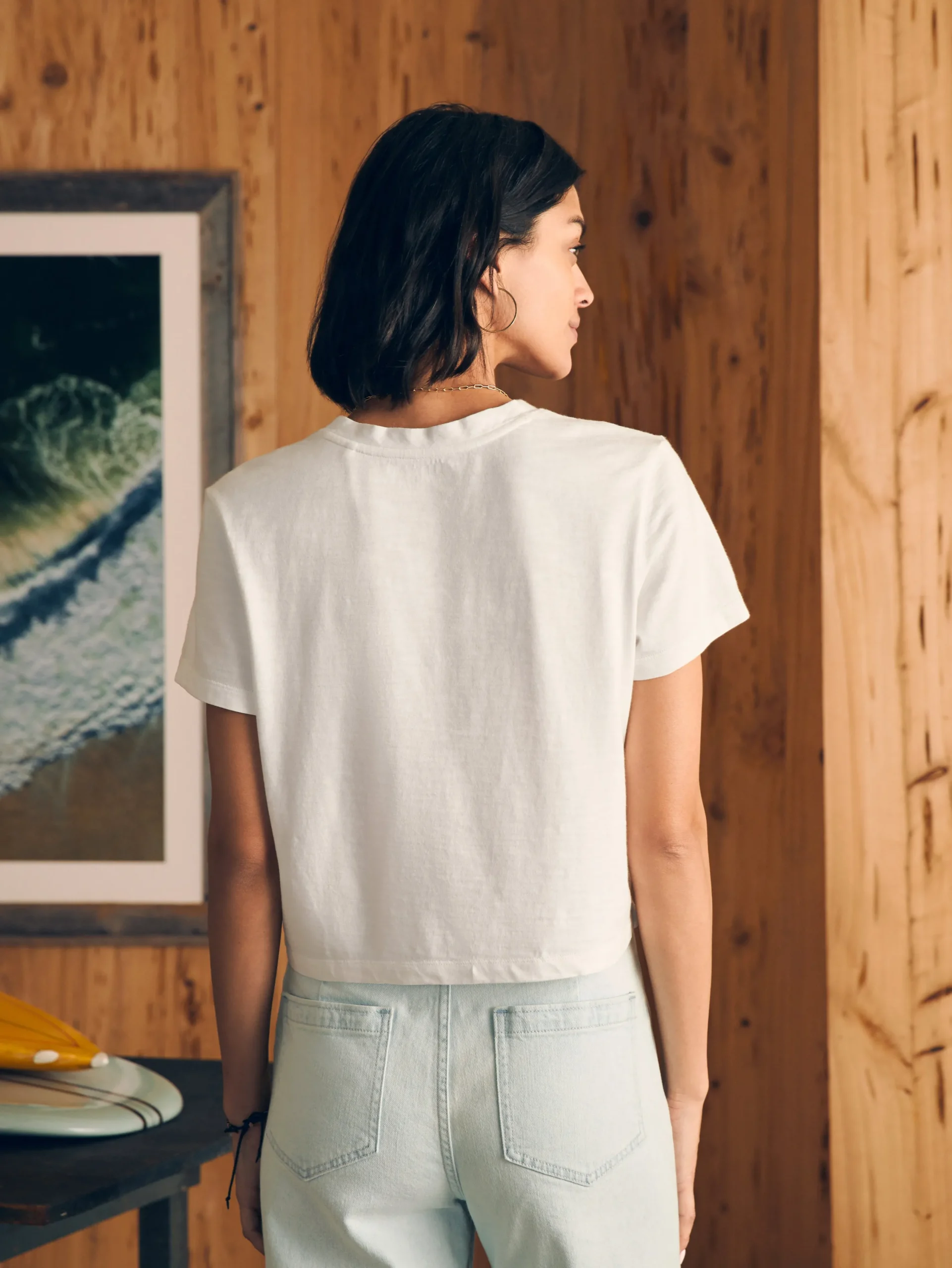 T-Shirts^Faherty Brand Sunwashed Cropped Crew Tee - White