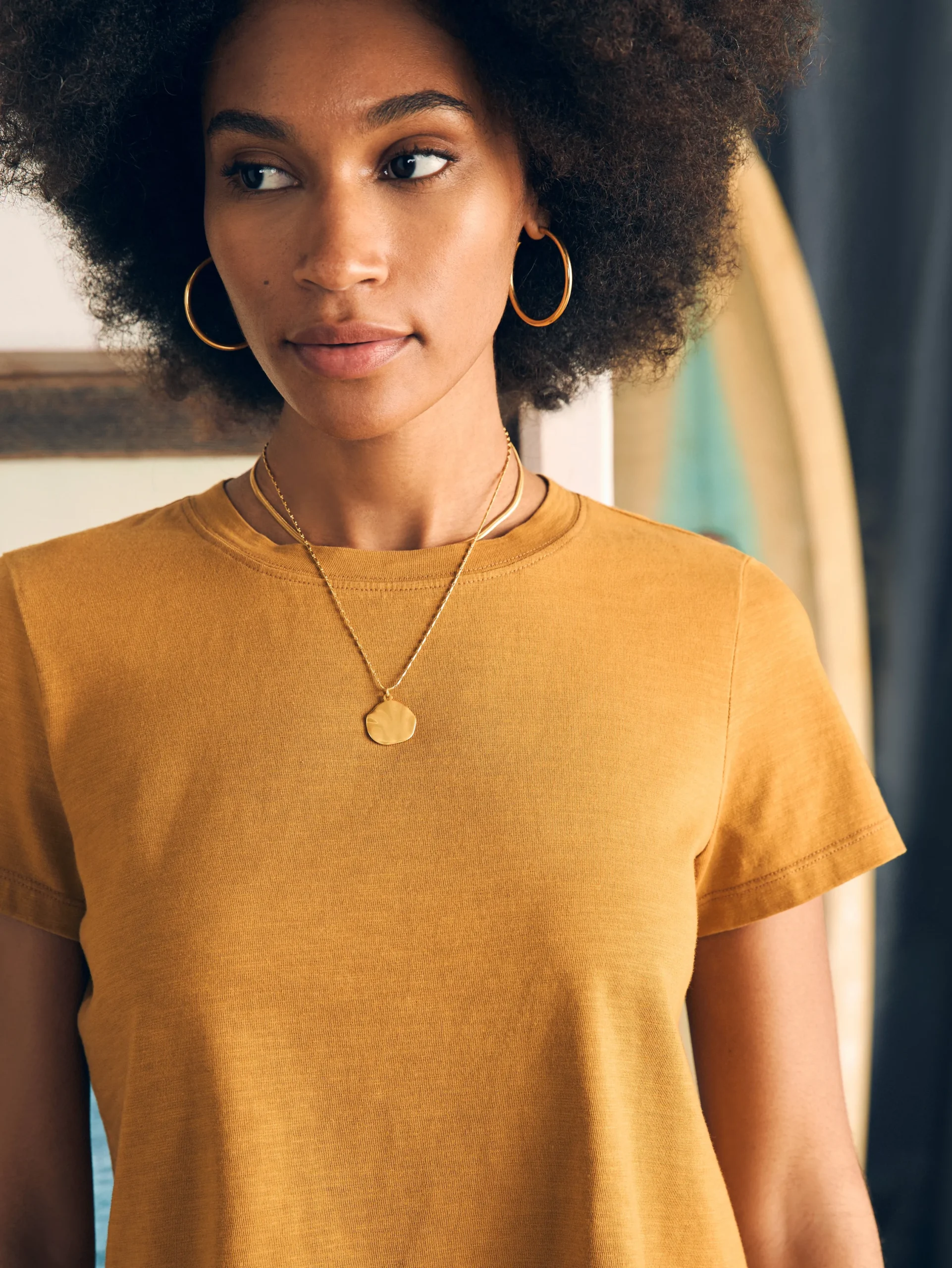 T-Shirts^Faherty Brand Sunwashed Cropped Crew Tee - Wood Thrush