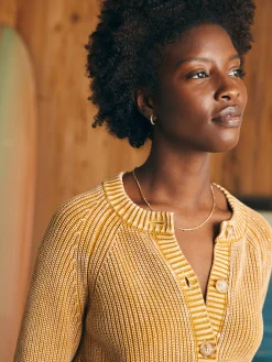 Sweaters^Faherty Brand Sunwashed Fisherman Cardigan - Golden Brown