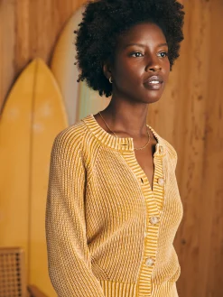 Sweaters^Faherty Brand Sunwashed Fisherman Cardigan - Golden Brown