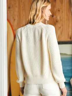 Sweaters^Faherty Brand Sunwashed Fisherman Crew Sweater - Egret