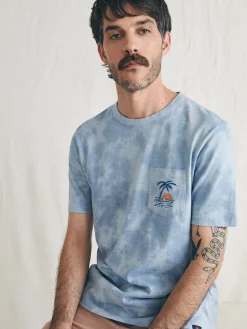T-Shirts & Henleys^Faherty Brand Sunwashed Graphic Tee - Blue Waves Wash