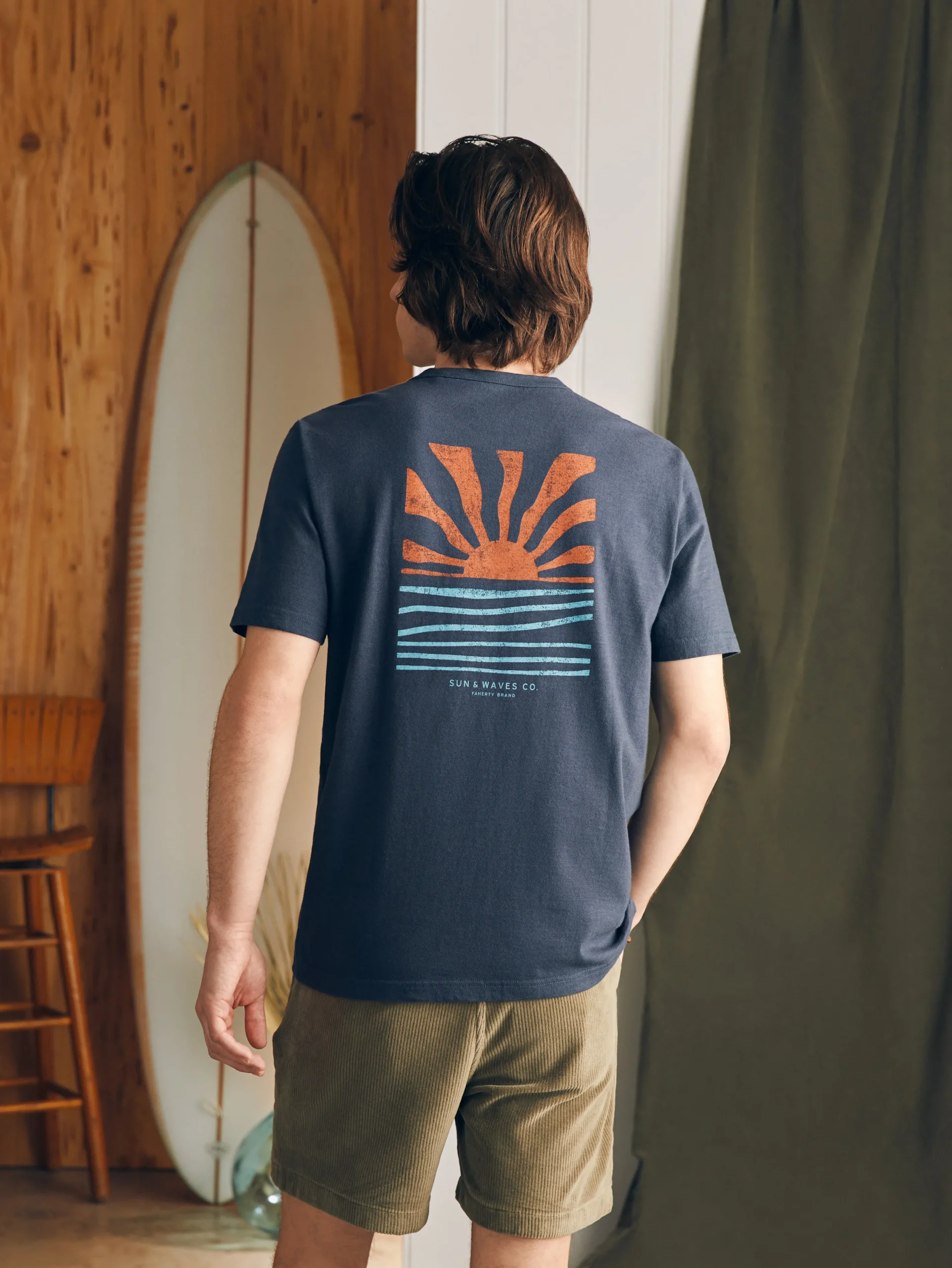 T-Shirts & Henleys^Faherty Brand Sunwashed Graphic Tee - Dune Navy