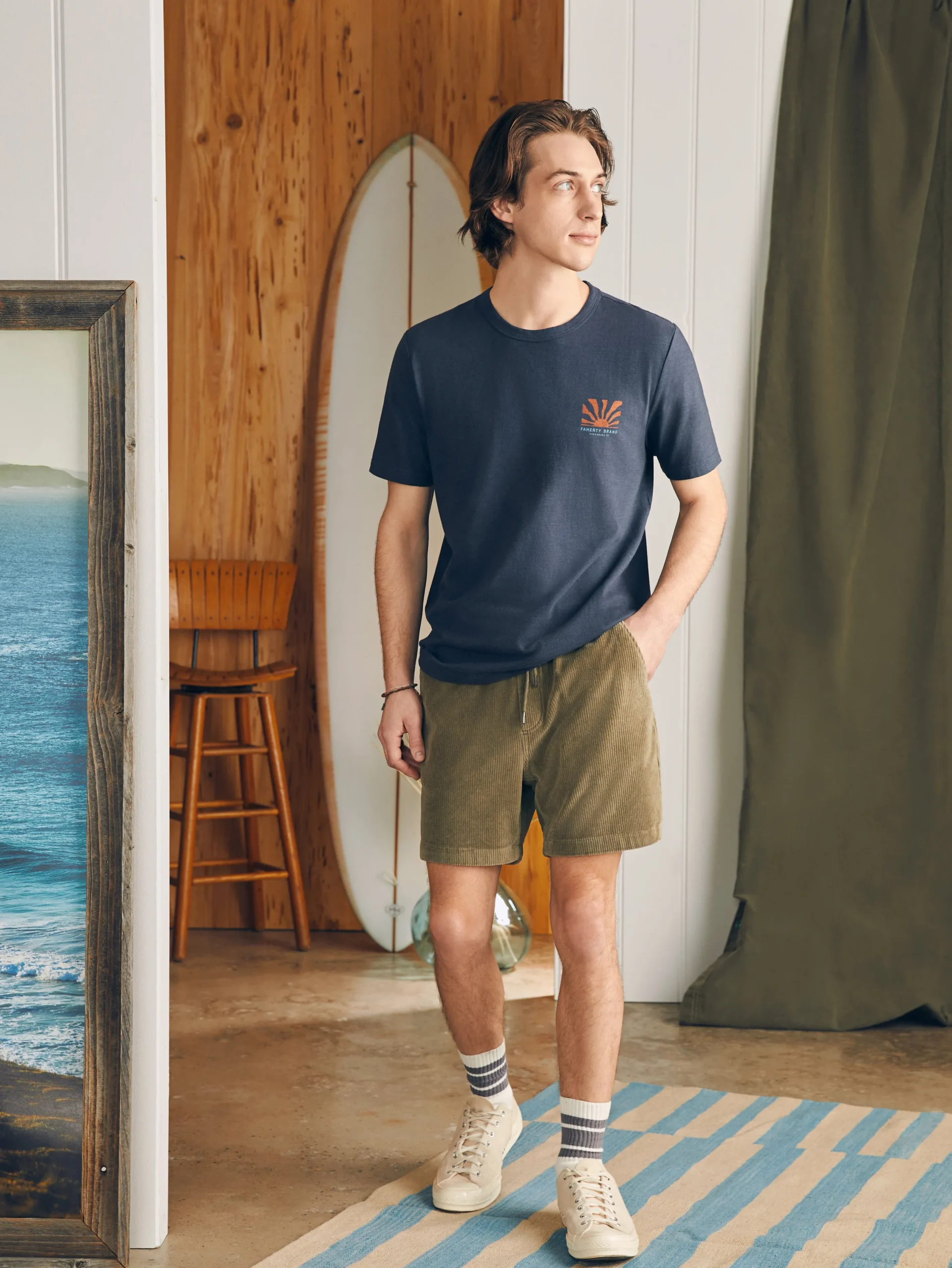 T-Shirts & Henleys^Faherty Brand Sunwashed Graphic Tee - Dune Navy