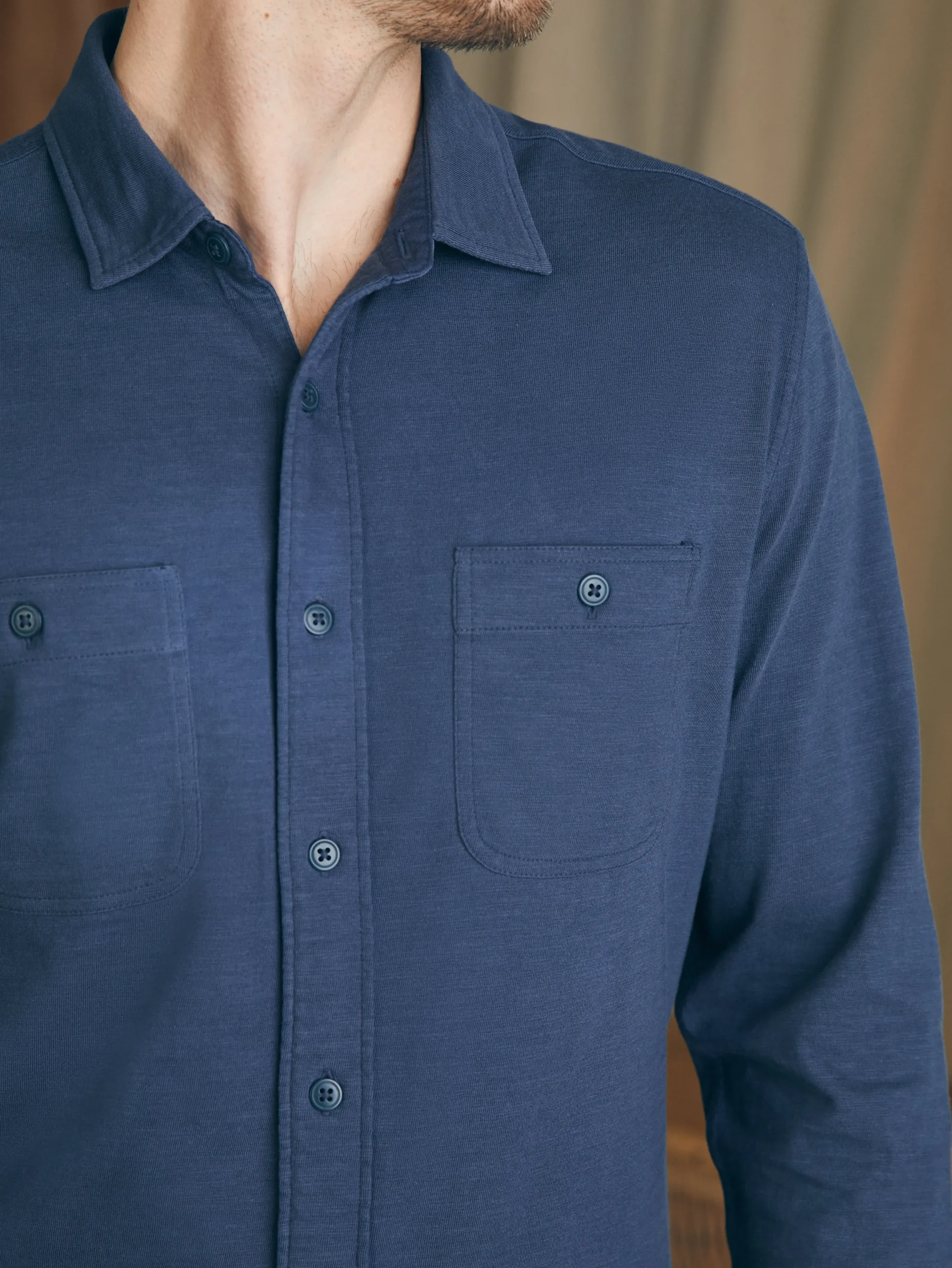 Shirts^Faherty Brand Sunwashed Knit Shirt - Dune Navy