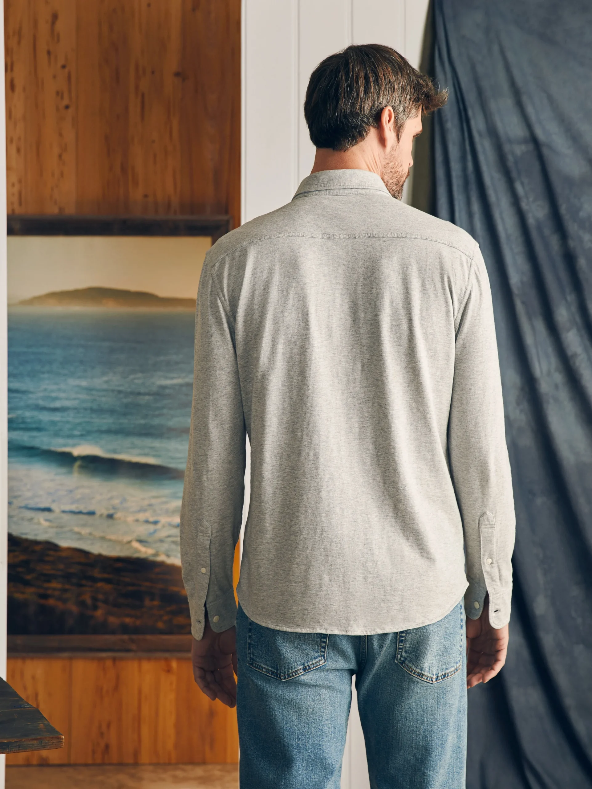 Shirts^Faherty Brand Sunwashed Knit Shirt - Heather Grey