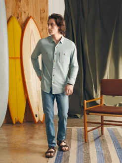 Shirts^Faherty Brand Sunwashed Knit Shirt - Hull Teal