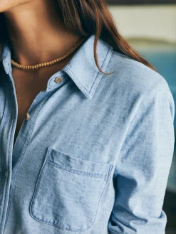 Shirts & Tops^Faherty Brand Sunwashed Knit Shirt - Light Indigo Wash