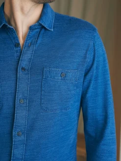 Shirts^Faherty Brand Sunwashed Knit Shirt - Medium Indigo Wash