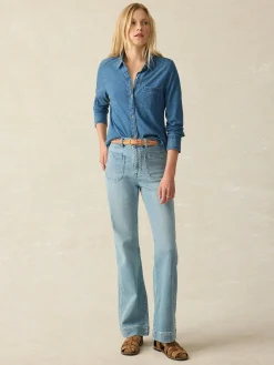 Shirts & Tops^Faherty Brand Sunwashed Knit Shirt - Medium Indigo Wash