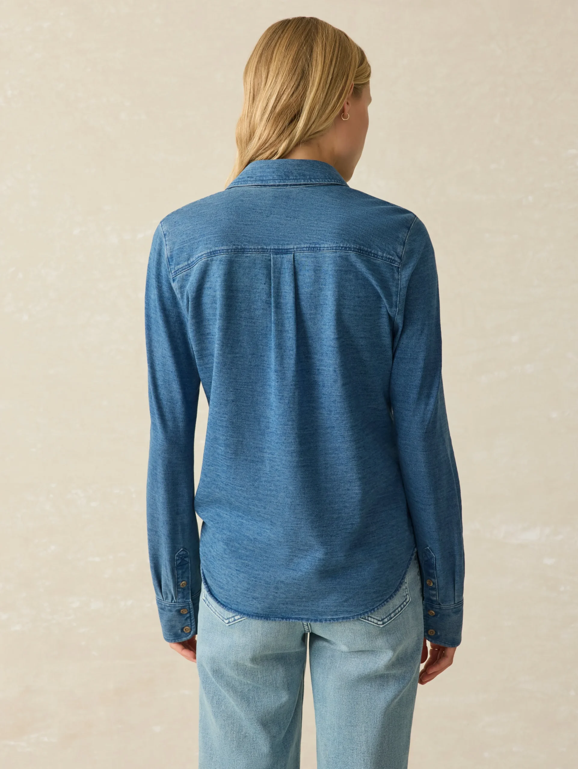 Shirts & Tops^Faherty Brand Sunwashed Knit Shirt - Medium Indigo Wash