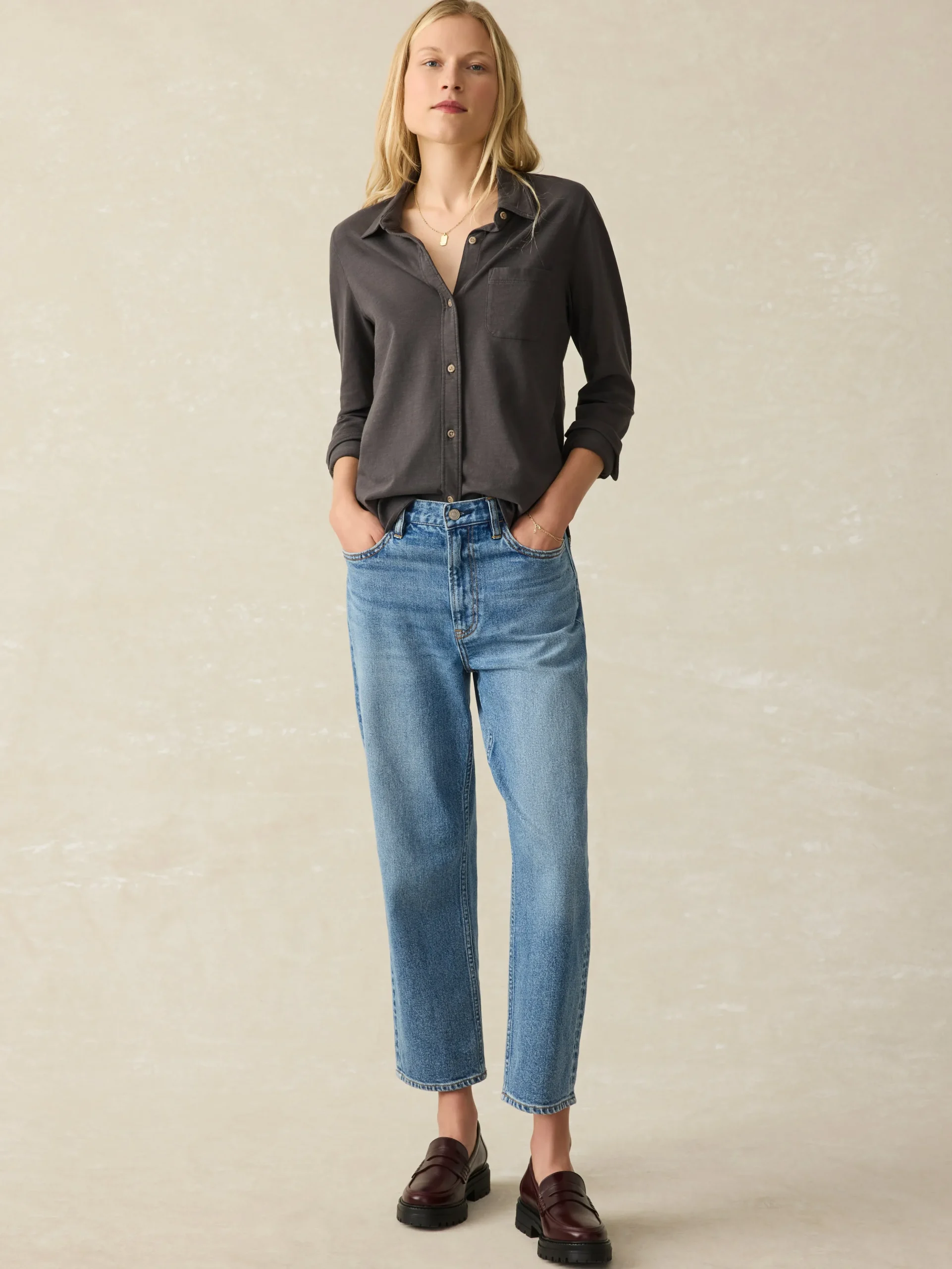 Shirts & Tops^Faherty Brand Sunwashed Knit Shirt - Washed Black