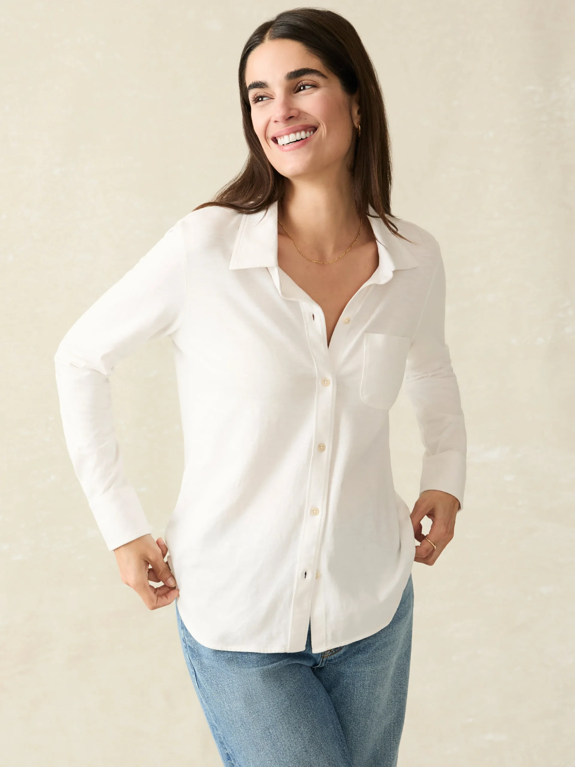 Shirts & Tops^Faherty Brand Sunwashed Knit Shirt - White