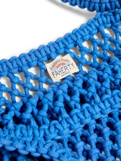 Bags^Faherty Brand Sunwashed Macrame Tote - Strong Blue