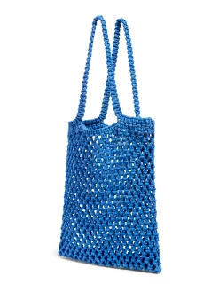 Bags^Faherty Brand Sunwashed Macrame Tote - Strong Blue