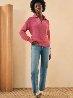 Sweaters^Faherty Brand Sunwashed Mariner Sweater - Festival Fushia