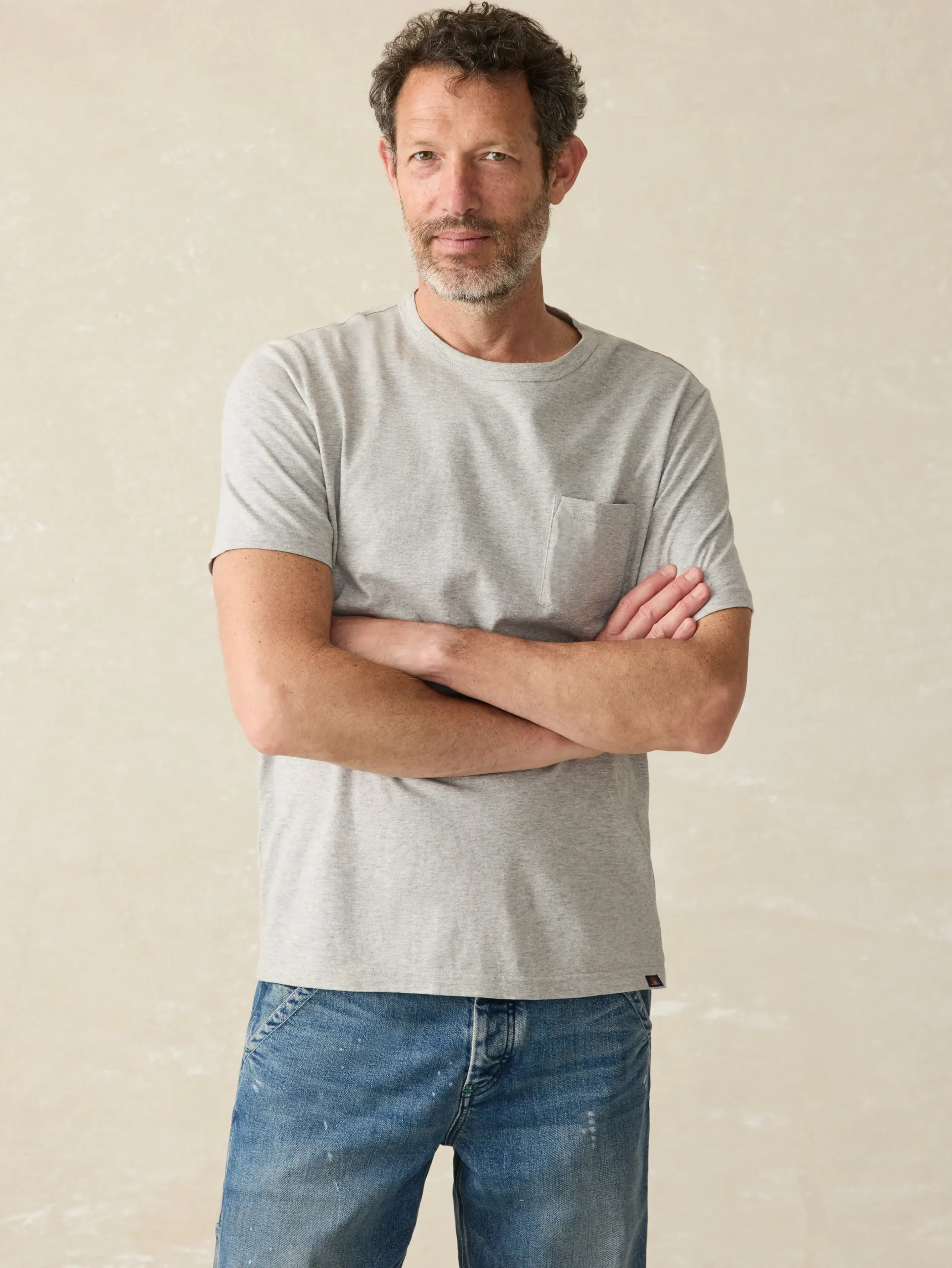 T-Shirts & Henleys^Faherty Brand Sunwashed Pocket Tee - Heather Grey