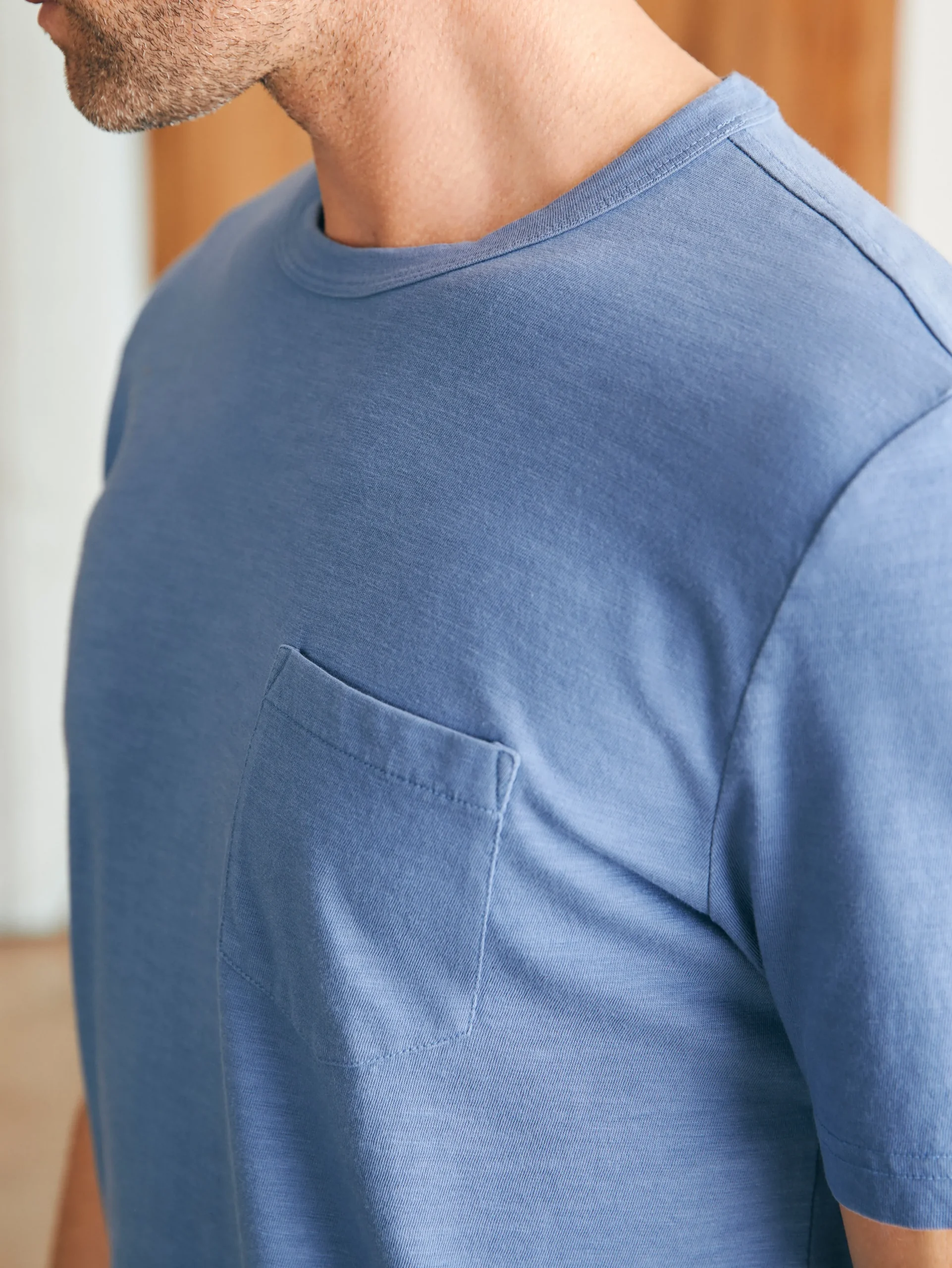 T-Shirts & Henleys^Faherty Brand Sunwashed Pocket Tee (Tall) - Blue Horizon