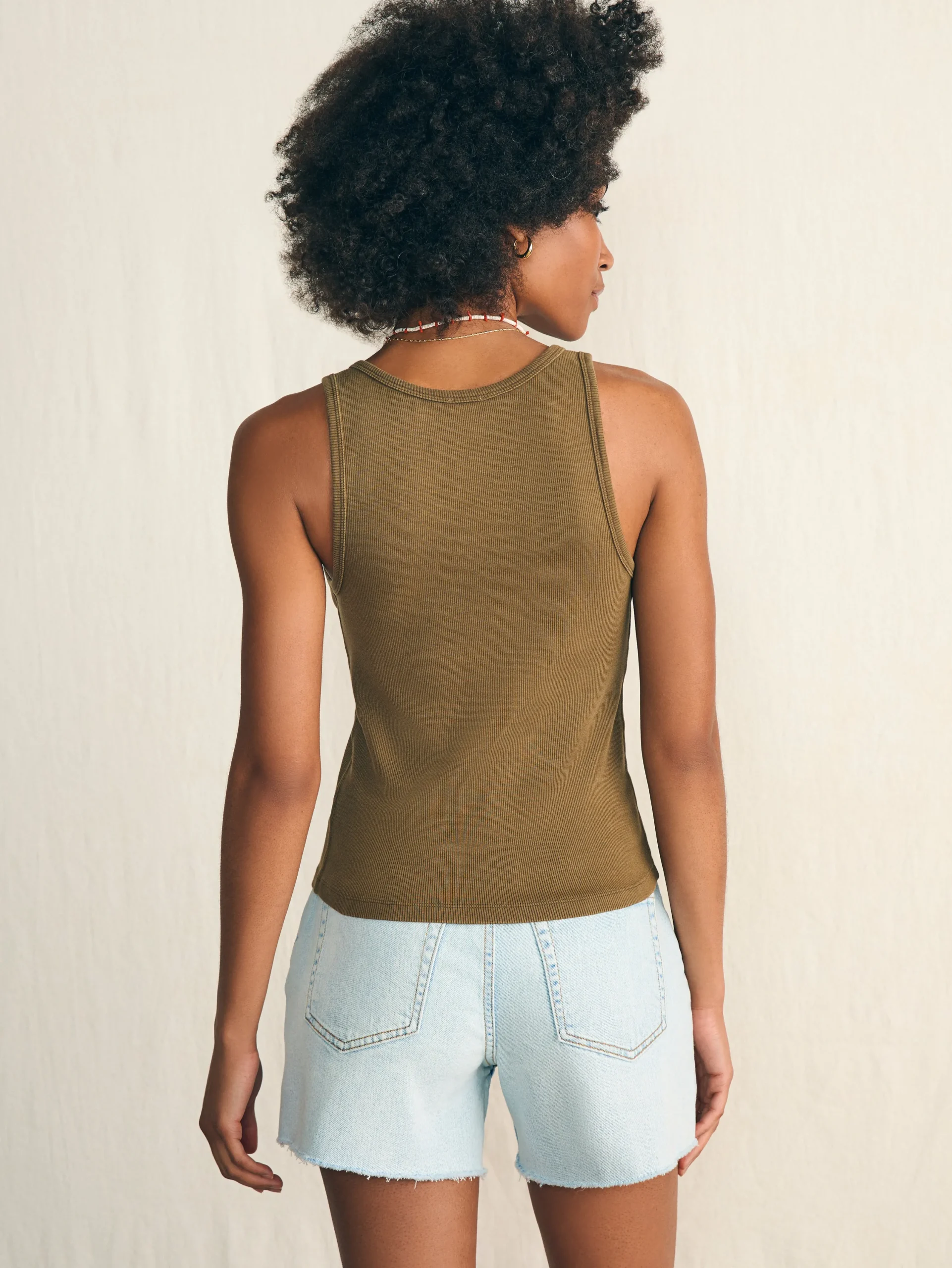T-Shirts^Faherty Brand Sunwashed Rib Tank - Military Olive