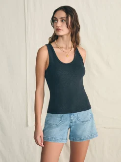T-Shirts^Faherty Brand Sunwashed Rib Tank - Washed Black