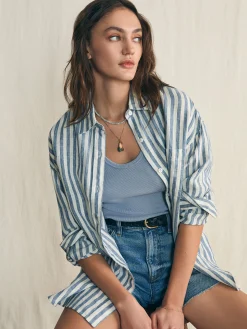 T-Shirts^Faherty Brand Sunwashed Rib Tank - Zen Blue