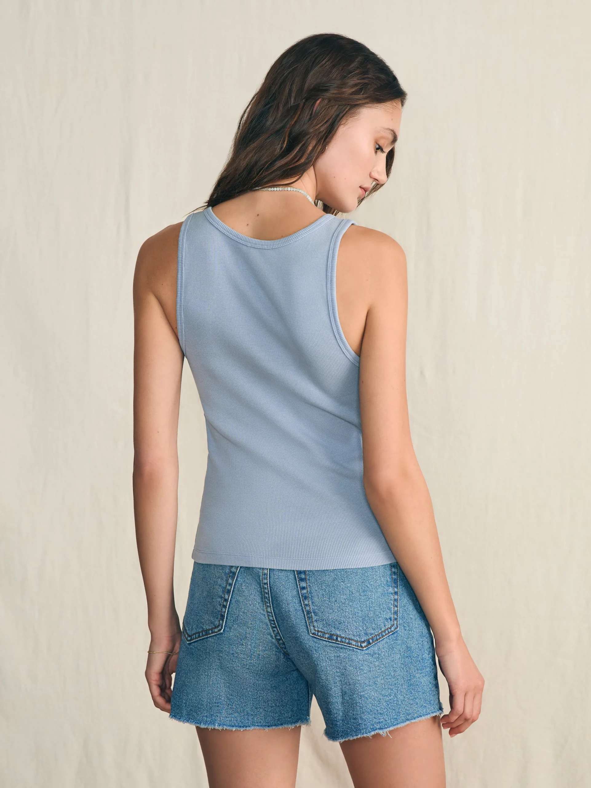 T-Shirts^Faherty Brand Sunwashed Rib Tank - Zen Blue