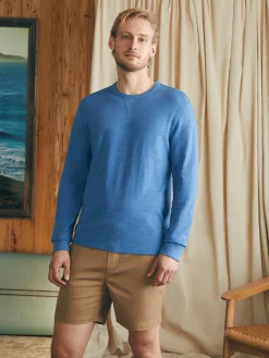 T-Shirts & Henleys|Lounge^Faherty Brand Sunwashed Slub Crew - Blue Horizon