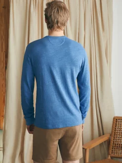 T-Shirts & Henleys|Lounge^Faherty Brand Sunwashed Slub Crew - Blue Horizon