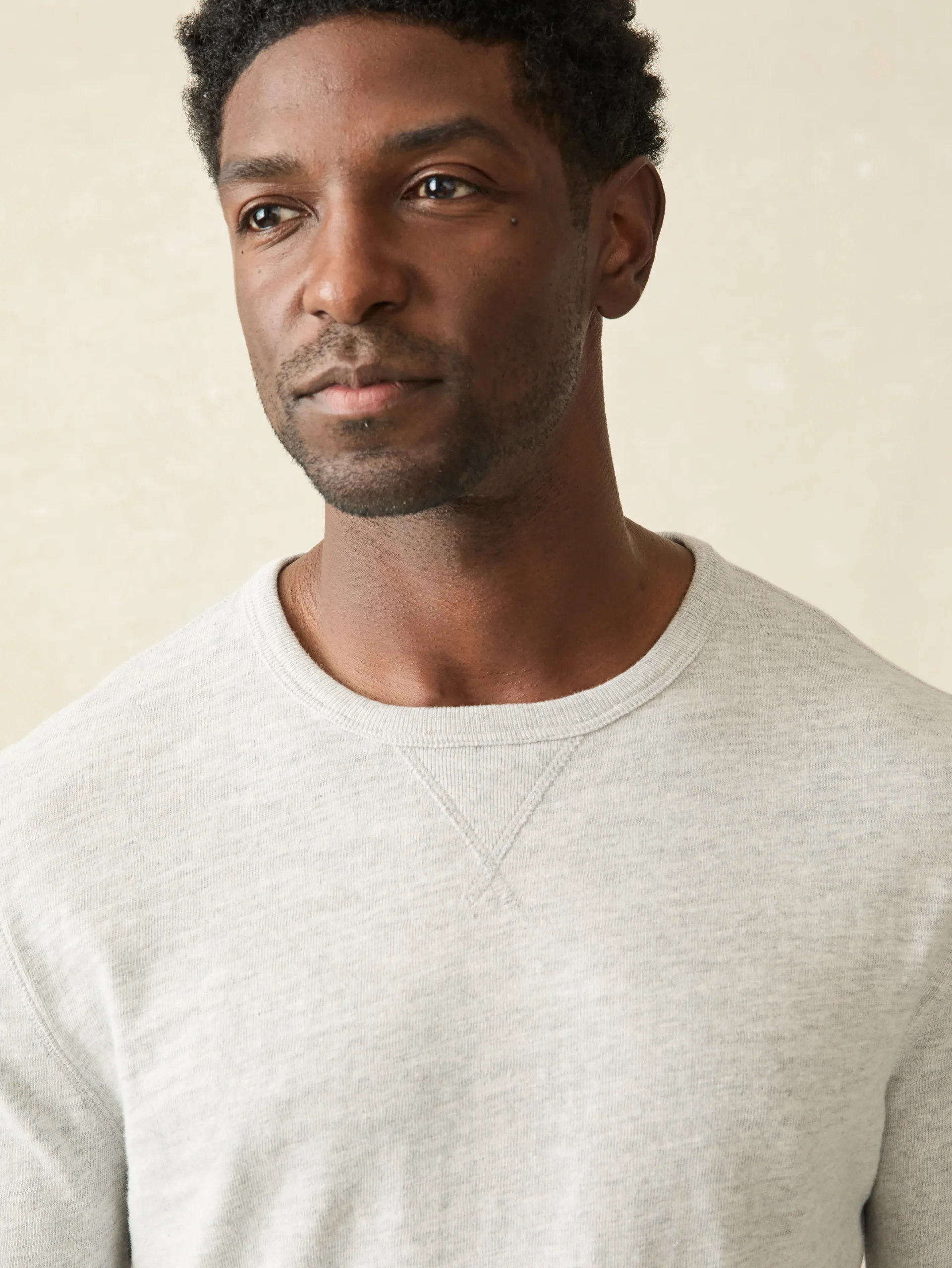 Hoodies & Sweatshirts|Lounge^Faherty Brand Sunwashed Slub Crew - Light Grey Heather