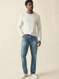 Hoodies & Sweatshirts|Lounge^Faherty Brand Sunwashed Slub Crew - Light Grey Heather