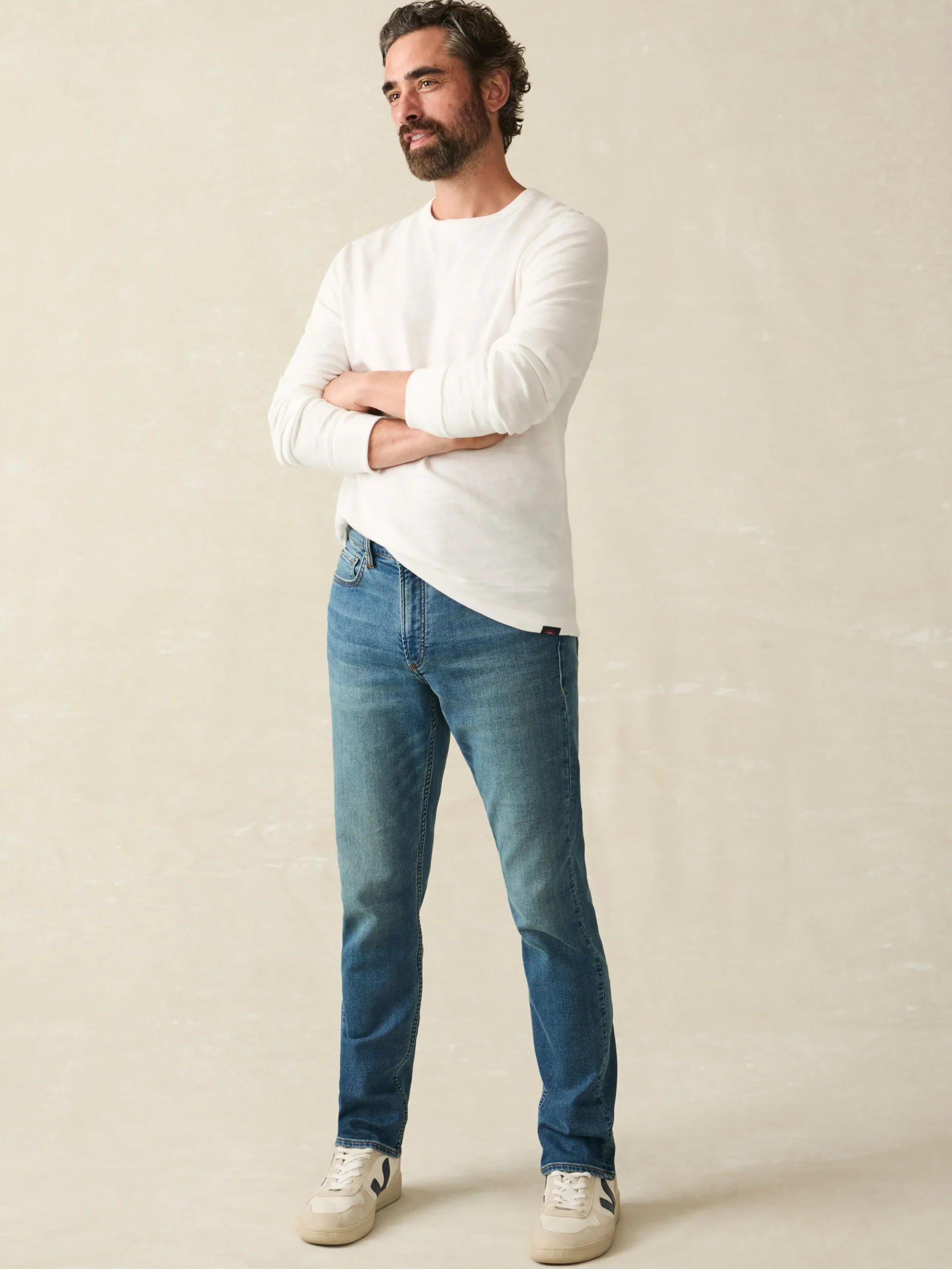 Hoodies & Sweatshirts|Lounge^Faherty Brand Sunwashed Slub Crew - White