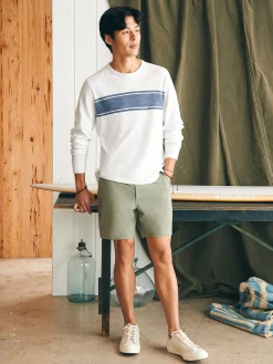 T-Shirts & Henleys|Lounge^Faherty Brand Sunwashed Slub Crew - White Surf Stripe