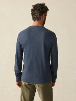 Hoodies & Sweatshirts|Lounge^Faherty Brand Sunwashed Slub Crew (Tall) - Blue Nights