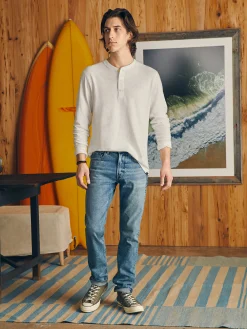 T-Shirts & Henleys^Faherty Brand Sunwashed Slub Henley - White