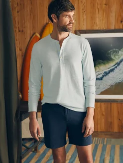 T-Shirts & Henleys^Faherty Brand Sunwashed Slub Henley (Tall) - Sky