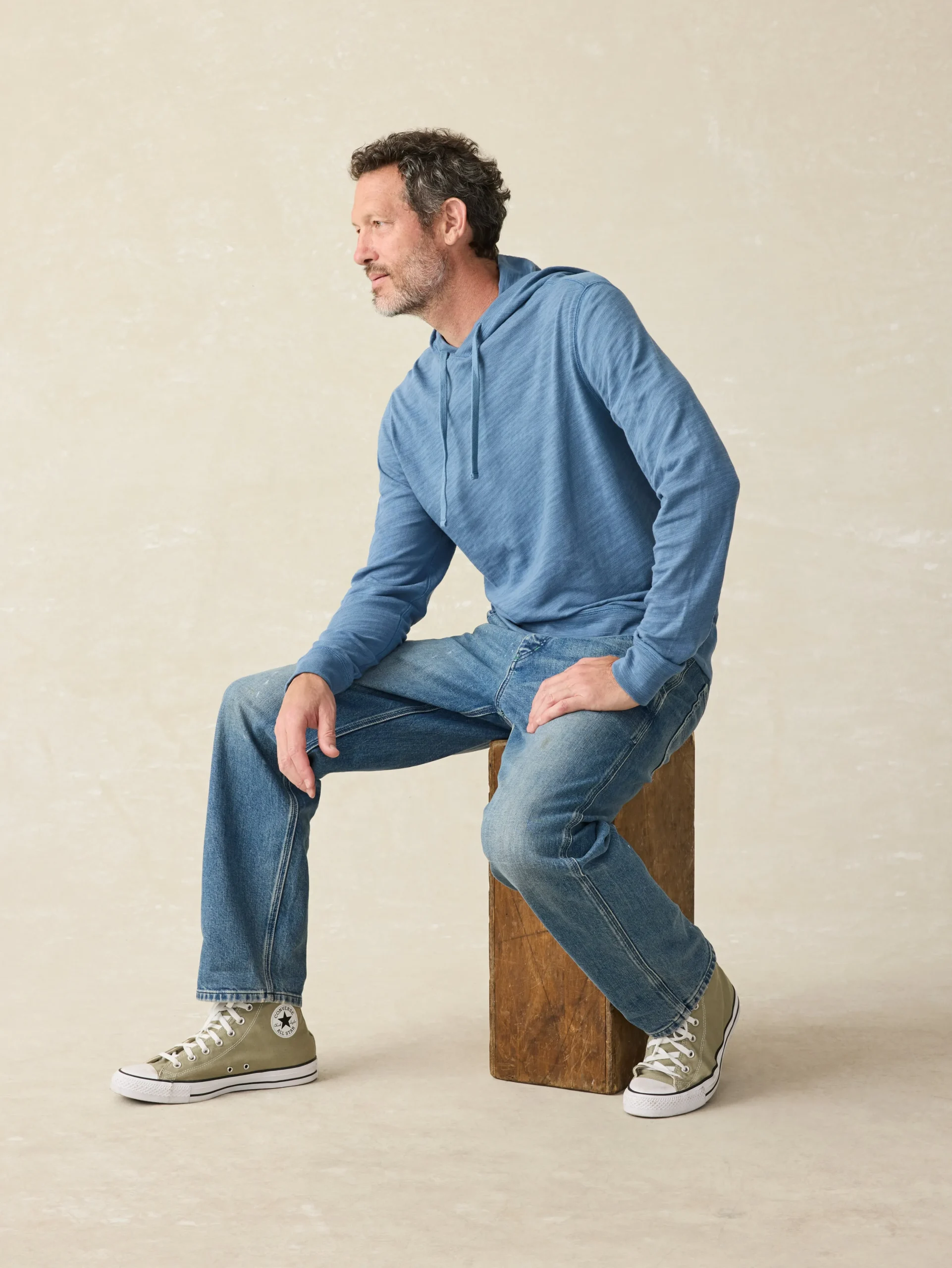 Hoodies & Sweatshirts^Faherty Brand Sunwashed Slub Hoodie - Aqua Ocean