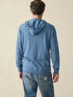 Hoodies & Sweatshirts^Faherty Brand Sunwashed Slub Hoodie - Aqua Ocean