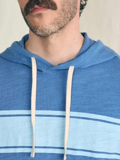 Hoodies & Sweatshirts^Faherty Brand Sunwashed Slub Hoodie - Blue Horizon Surf Stripe