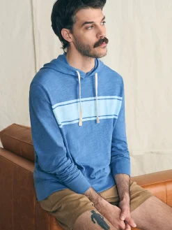 Hoodies & Sweatshirts^Faherty Brand Sunwashed Slub Hoodie - Blue Horizon Surf Stripe