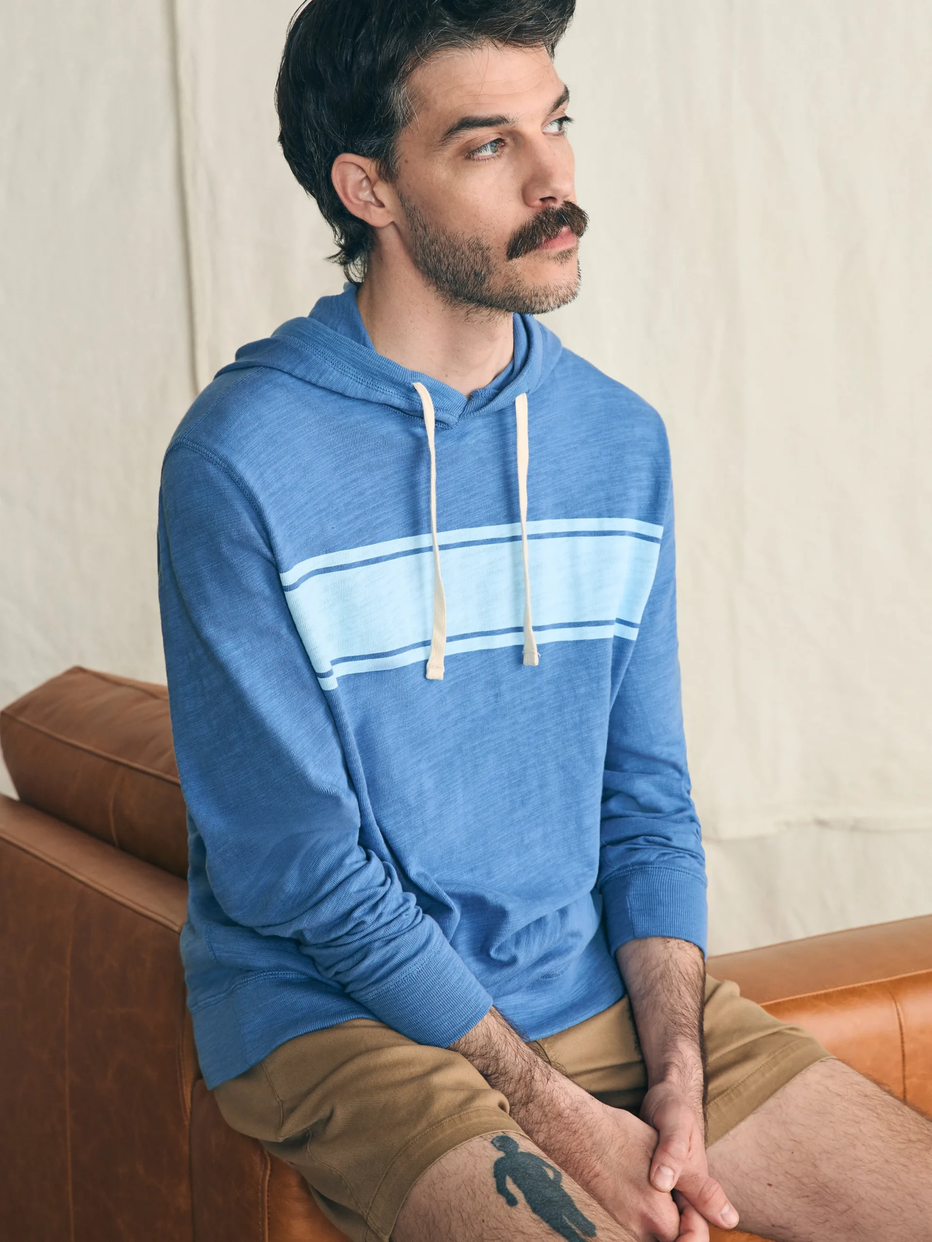 Hoodies & Sweatshirts^Faherty Brand Sunwashed Slub Hoodie - Blue Horizon Surf Stripe