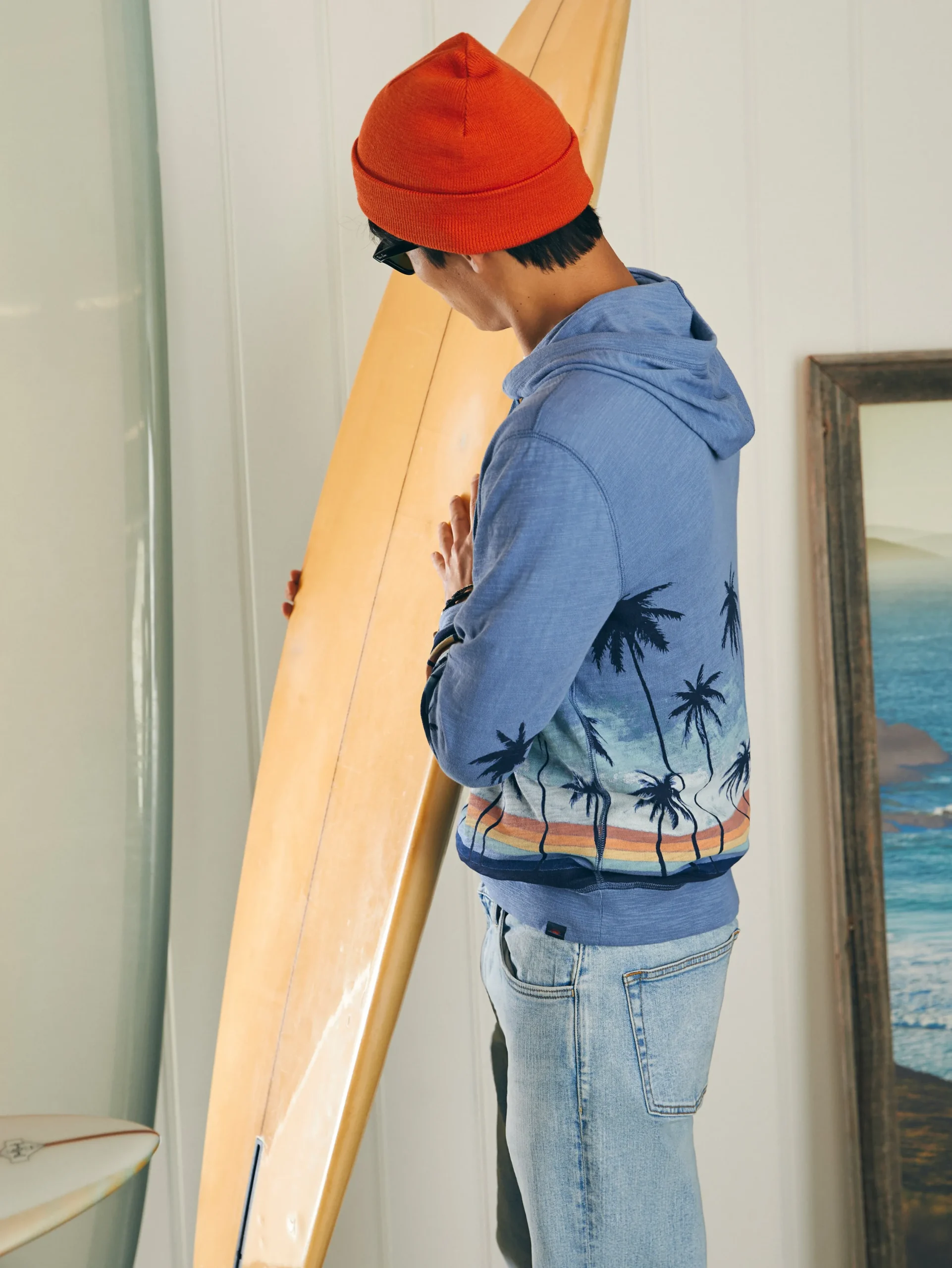 Hoodies & Sweatshirts^Faherty Brand Sunwashed Slub Hoodie - Palm Rainbow Ombre