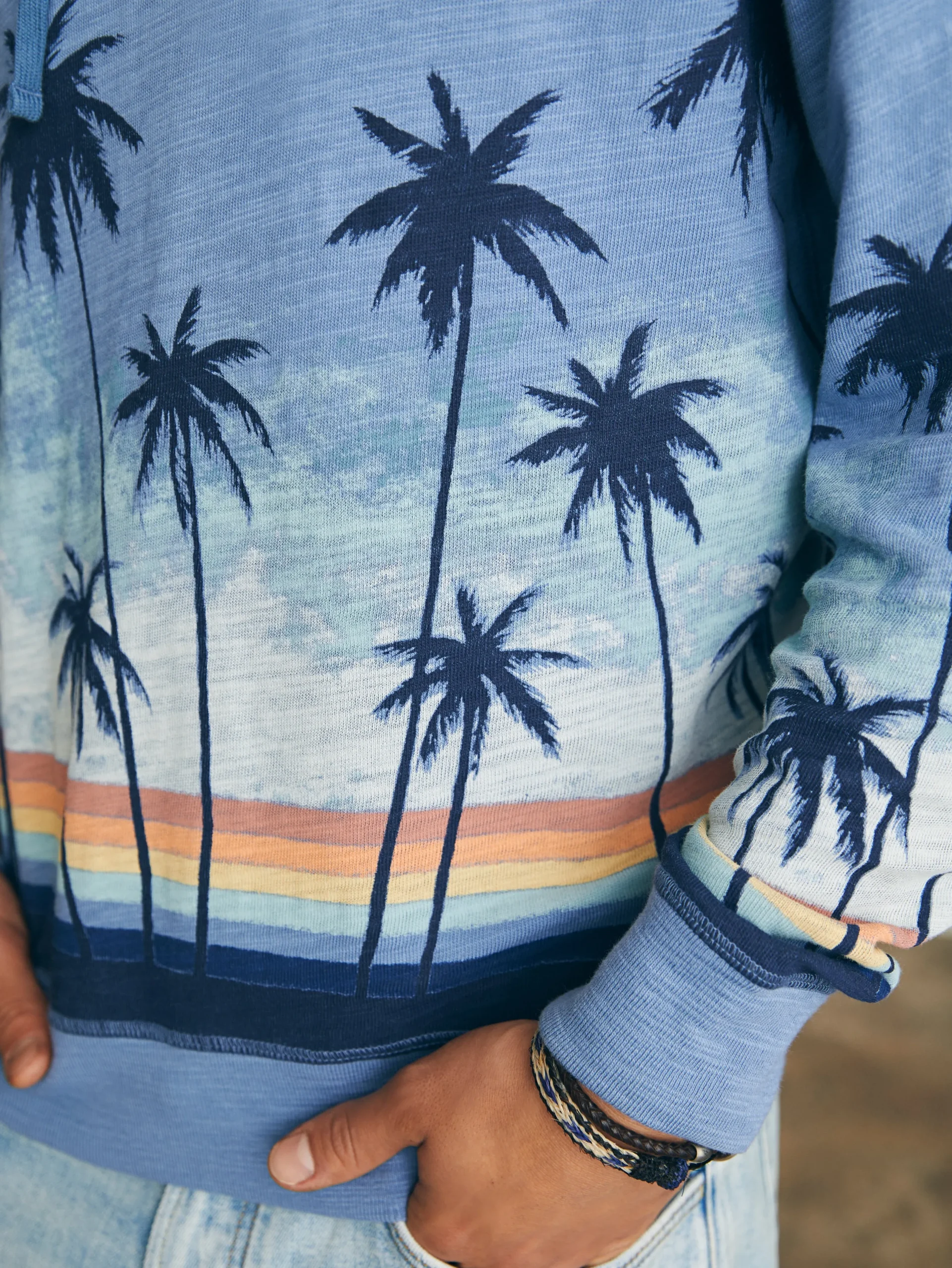 Hoodies & Sweatshirts^Faherty Brand Sunwashed Slub Hoodie - Palm Rainbow Ombre