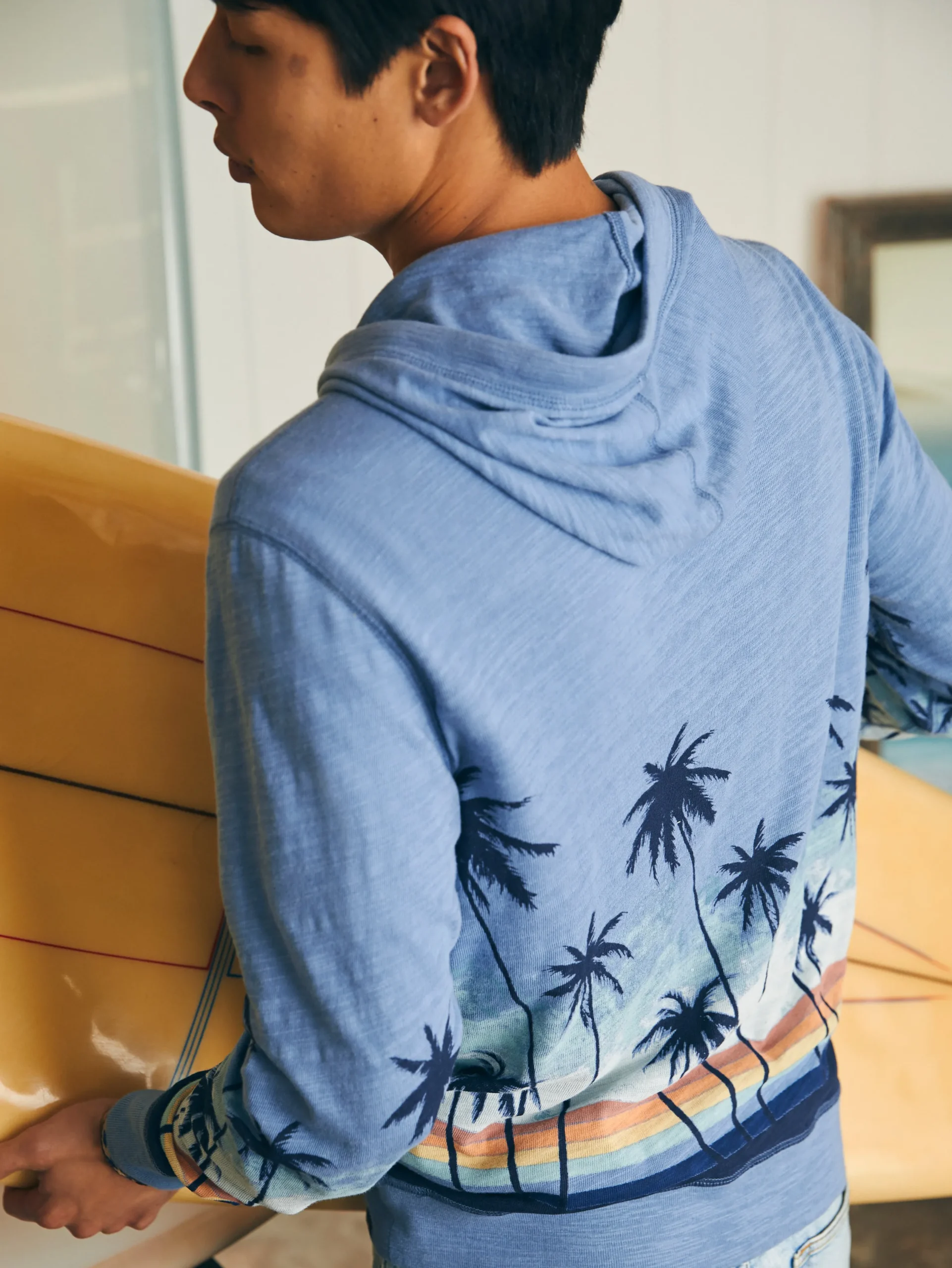 Hoodies & Sweatshirts^Faherty Brand Sunwashed Slub Hoodie - Palm Rainbow Ombre