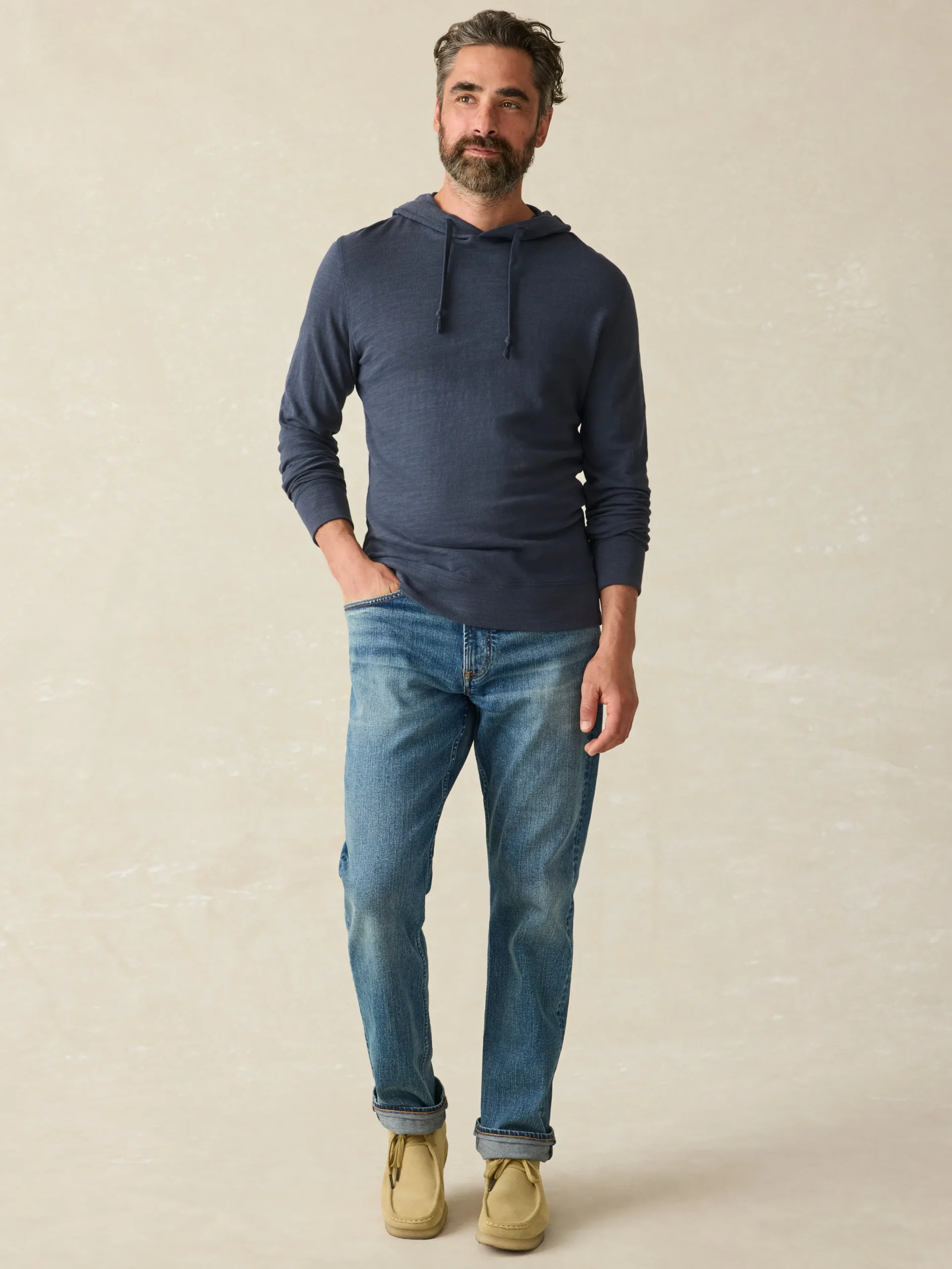 Hoodies & Sweatshirts|Lounge^Faherty Brand Sunwashed Slub Hoodie (Tall) - Blue Nights