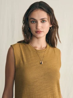 Dresses^Faherty Brand Sunwashed Slub Muscle Dress - Antique Bronze