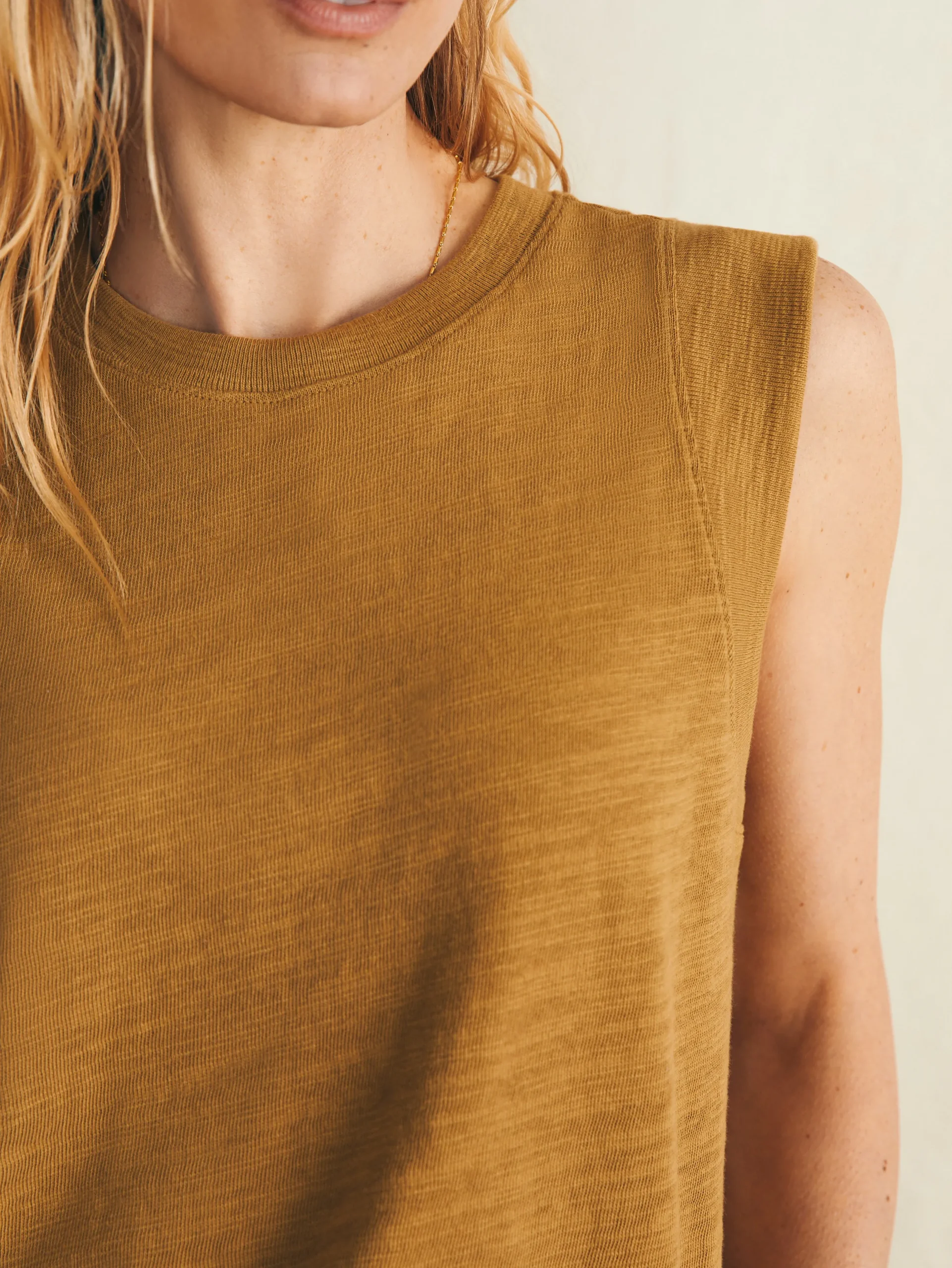 T-Shirts^Faherty Brand Sunwashed Slub Muscle Tank - Antique Bronze