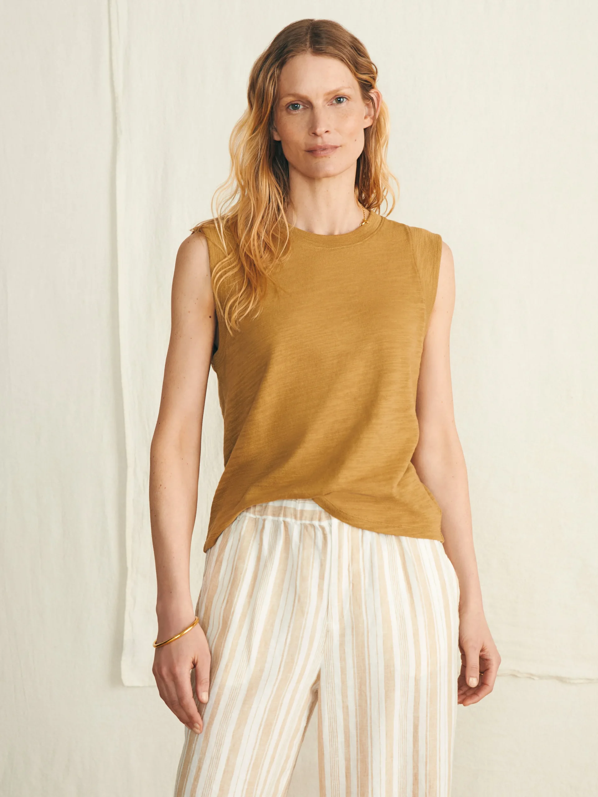 T-Shirts^Faherty Brand Sunwashed Slub Muscle Tank - Antique Bronze