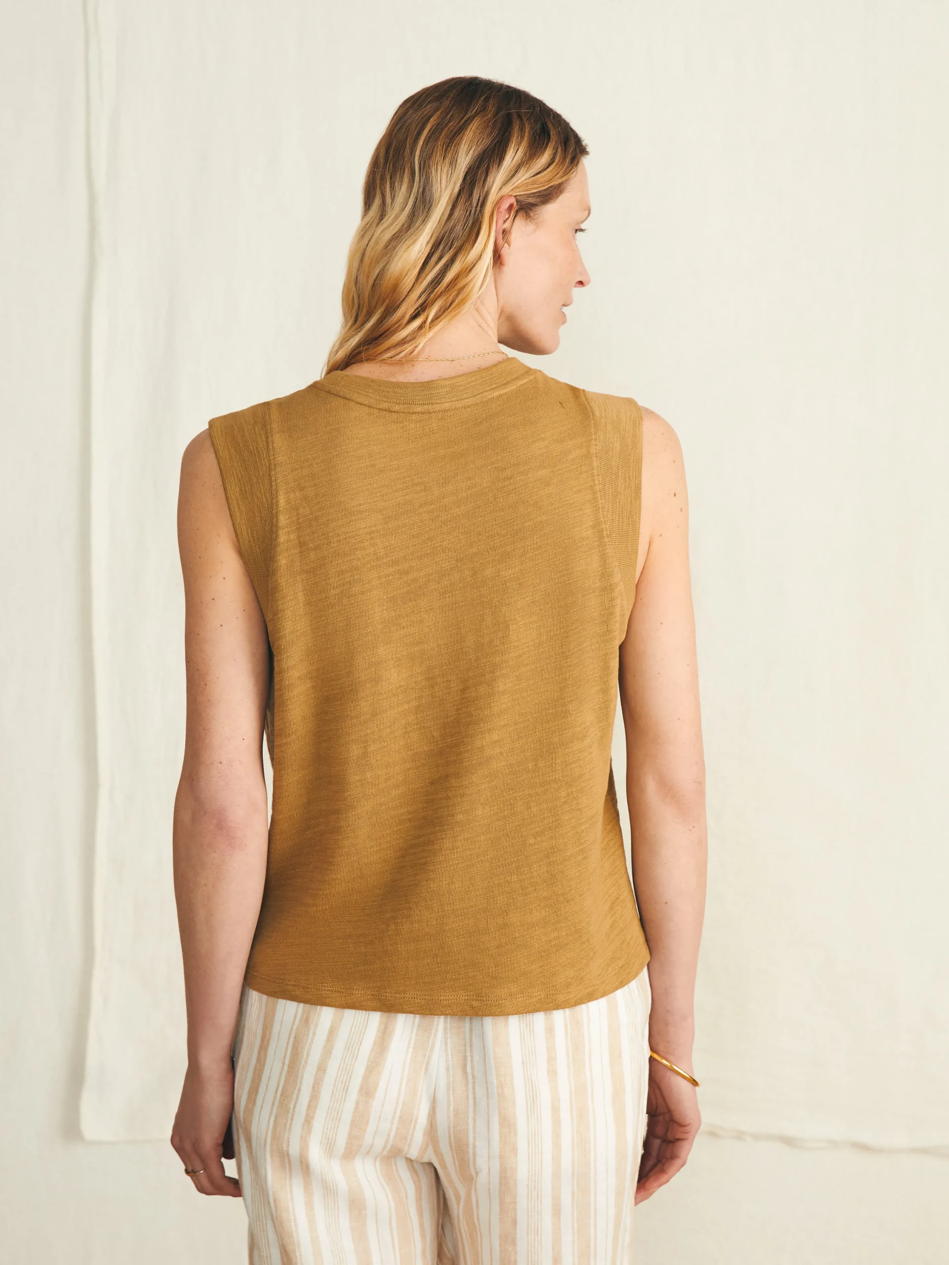 T-Shirts^Faherty Brand Sunwashed Slub Muscle Tank - Antique Bronze